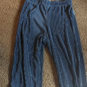 Elegant Blue Striped Women's Trousers